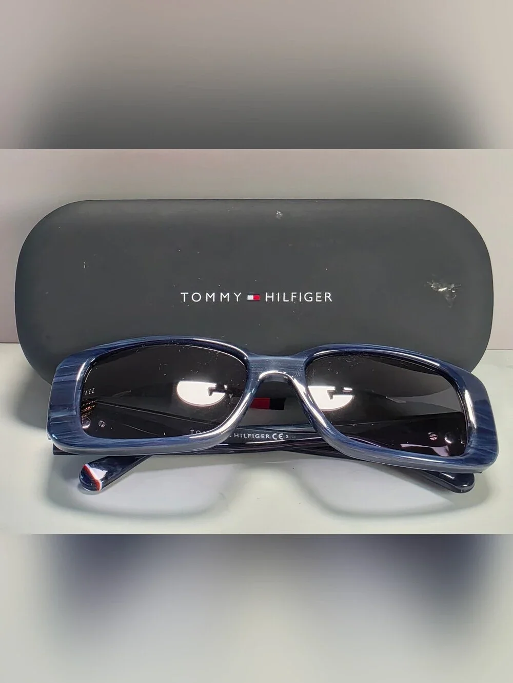 Tommy Hilfiger TH 1966/S Blue Rectangle Sunglasses w/ Case